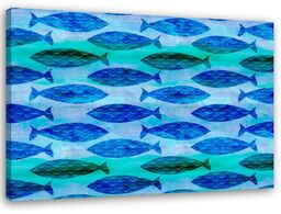 Obraz na płótnie, Ławica zielono-niebieskich ryb - Andrea