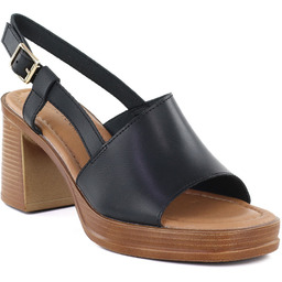 Sandały damskie na słupku czarne Potocki 54324