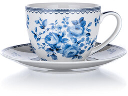 Banquet Filiżanka ceramiczna ze spodkiem BLUE FLOWER 280