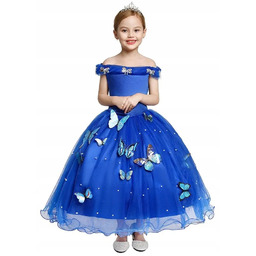 Sukienka Kopciuszek motyle perełki kostium bal 100