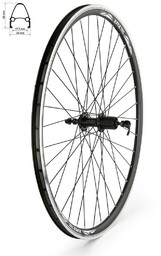 Koło tylne 28" piasta A281QR kaseta 8-10 rzędów,