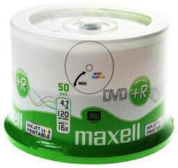 Płyty DVD+R 4,7GB 16X MAXELL PRINTABLE cake 50