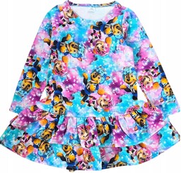 Sukienka 116 dla dziewczynki Psi Patrol Sky falbanki