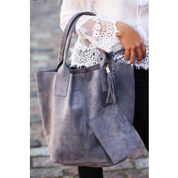 Worek szary skórzany L82