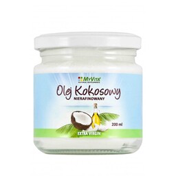 Olej (Masło) Kokosowy Nierafinowany, Tłoczony na Zimno, Myvita,
