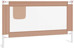 vidaXL Barierka do łóżeczka dziecięcego, taupe, 140x25 cm,