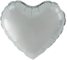 Balon foliowy Serce srebrne - 45 cm -