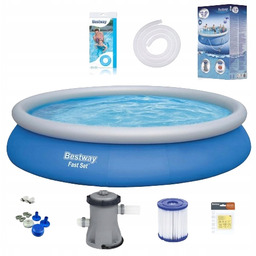 Basen ogrodowy duży komplet Bestway 57313 FastSet Zestaw