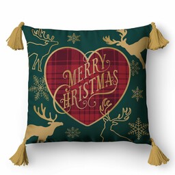 Detexpol Poszewka świąteczna dekoracyjna 45x45 serce Merry Christmas