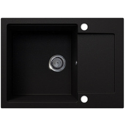 Zlewozmywak granitowy UNITO z ociekaczem (czarny brokat złoty)