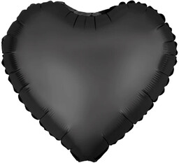 Balon foliowy Serce czarne - 45 cm -