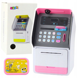 Bankomat Sejf Skarbonka Kod Pin Karta Bankomatowa Różowy