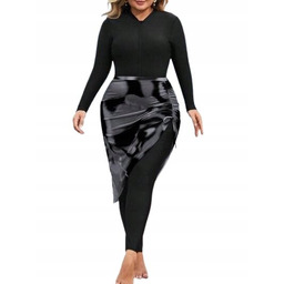 SHEIN PLUS SIZE CZARNY DWUCZĘŚCIOWY STRÓJ KĄPIELOWY