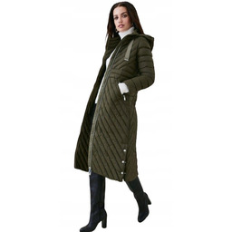 KAREN MILLEN DAMSKI PŁASZCZ KHAKI PIKOWANY 36 1M4A