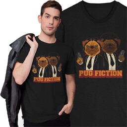 Koszulka Pulp Fiction Pug Fiction Quentin Tarantino Mops