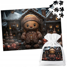 PUZZLE TRADYCYJNE - ŚWIĄTECZNE WZORY MIKOŁAJ RENIFER PREZENT