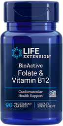 LIFE EXTENSION BioActive Folate&Vitamin B12 90vegcaps