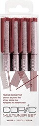 Copic Multiliner Set Wine, 4 pisaki o 4