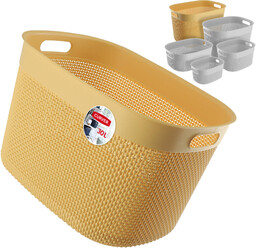 Koszyk prostokątny 30L Curver Filo Recycled, żółty