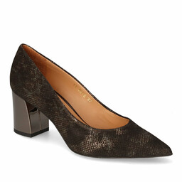 Czółenka Anis 4916/PMB2120 Brązowe żmija zamsz