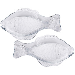 Decodoma Zestaw talerzy szklanych RYBA 2 szt.