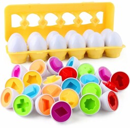 Edukacyjne puzzle klocki jajka w wytłaczance Montessori różne