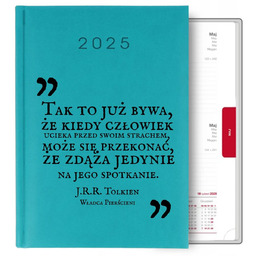 KALENDARZ TURKUSOWY A5 2025 PREZENT Z J.R.R. TOLKIEN