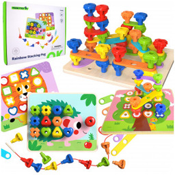 Zabawka Tooky Wielofunkcyjna Tablica Zestaw Kolorowych Śrubek Nauka