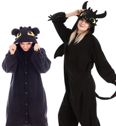 Piżama Onesie Kigurumi Kostium Przebranie Szczerbatek S: 145