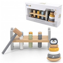 Zestaw Viga Drewniana Piramidka Przebijanka z Młoteczkiem PolarB