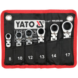 Yato ZESTAW KLUCZY PŁASKO-OCZKOWYCH KRÓTKICH Z GRZECHOTKĄ