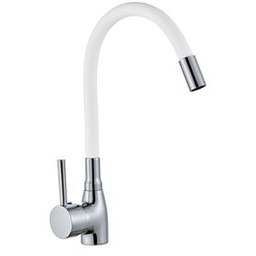 Bateria jednouchwytowa zlewozmywakowa sztorcowa LAVO biała