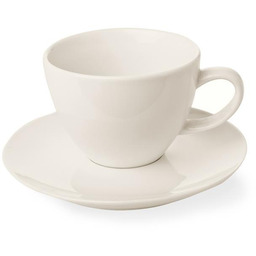 FILIŻANKA ELEGANCKA ZE SPODKIEM CREMA 230 ml PORCELANA