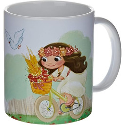 Mopec G912.2.1 Kubek ceramiczny "Dziewczyna Komunia na rowerze