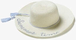 Słomkowy kapelusz dziewczęcy z napisem Summer Time