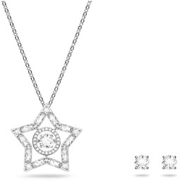 Zestaw Swarovski Stella set, Star, White, Rhodium plated
