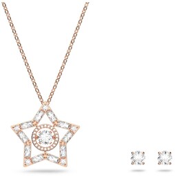 Zestaw Swarovski Stella set, Star, White, Rose-gold tone