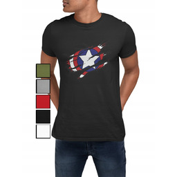 Koszulka T-Shirt Męska Z Nadrukiem Kapitan Ameryka Iron