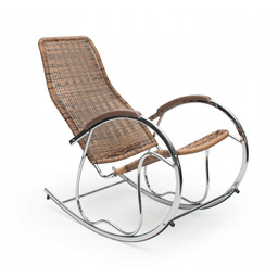 Fotel bujany Brązowy Rattan Syntetyczny Halmar Ben