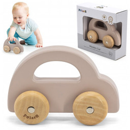 Samochodzik Viga Drewniany do Pchania Brązowy PolarB