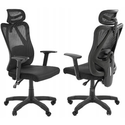 Fotel gamingowy Ergonomiczny Ramos czarny siatkowy multiblock Halmar