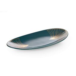 Eurofirany Patera ceramiczna Lotos 10 33x16x4 turkusowa złota