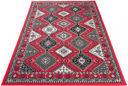 Edinos Czerwony prostokątny dywan w stylu retro H6-W60