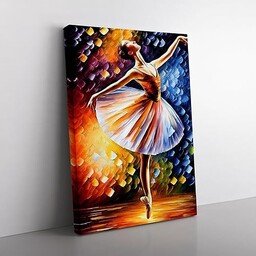 Ballerina Dancer No.7 brązowy, brzoskwiniowy, szary płótno, druk