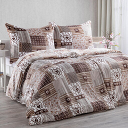 Decodoma Pościel z mikropluszu PATCHWORK beżowa