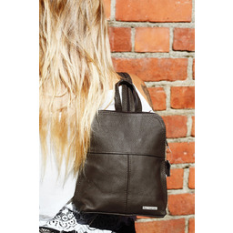 Plecak skórzany szara torebka elegancka poręczna Beltimore 021