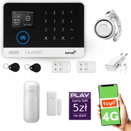 Alarm bezprzewodowy WiFi Gsm 4G, Tuya, zestaw alarmowy