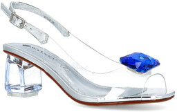 Silikonowe sandały na ozdobnym obcasie - SCAVIOLA S-347