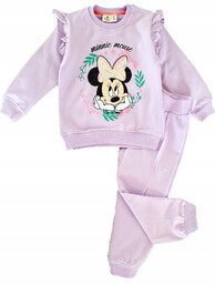 Fioletowy dres 110 Myszka Minnie cekiny bluza spodnie