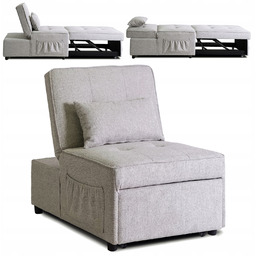 Sofa Szara Rozkładana Amerykanka Fotel Do Spania Salonu